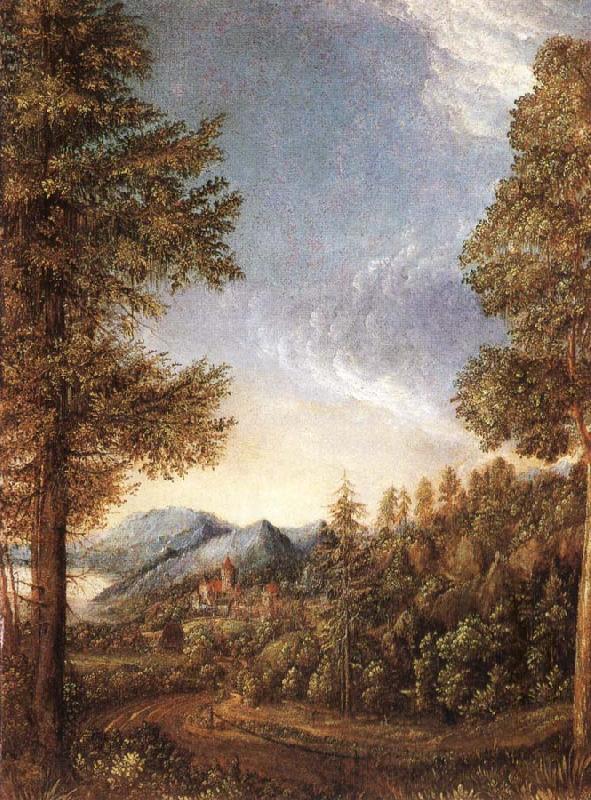 Albrecht Altdorfer Danube-landscape Germany oil painting art
